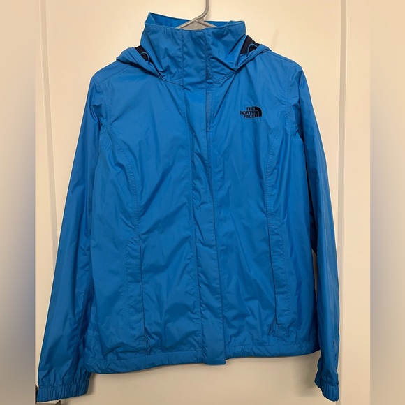 Women’s blue North Face rain jacket